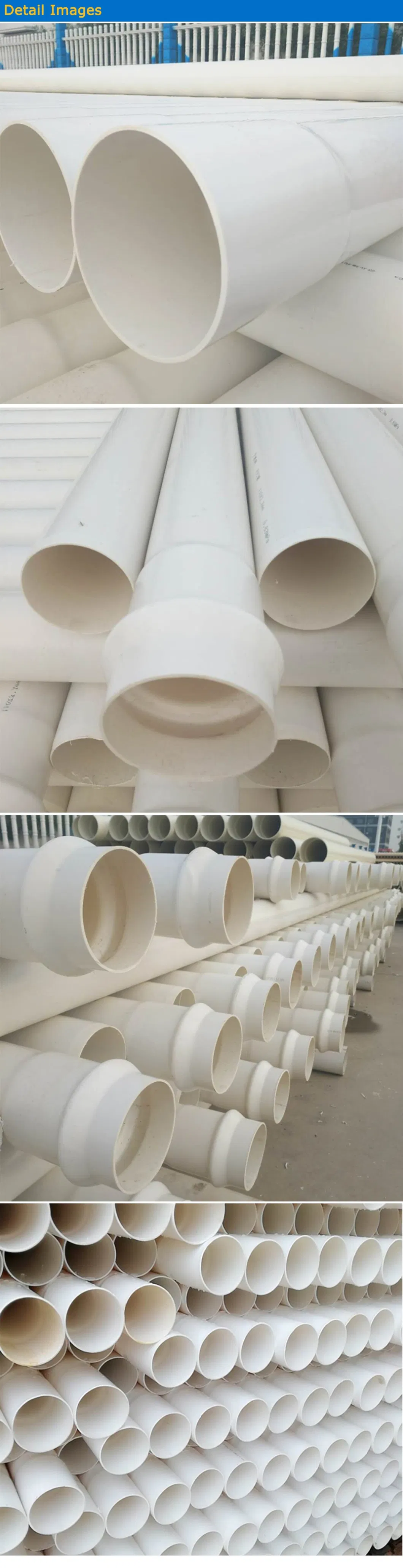 Wholesale 2 4 4.5 7 Inch Small Plastic U PVC Pipe 1/2 38mm 45mm 55mm 63mm 75mm UPVC Pipe for Water Supply