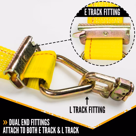 2-дюймовые 50-миллиметровые ремни с храповым механизмом с храповым механизмом с фитингом E-образной направляющей